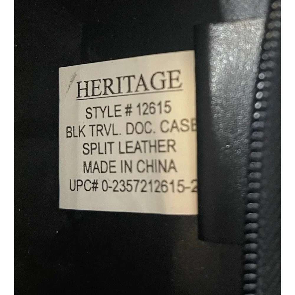 Heritage Black Split Leather Travel‎ Organizer Wristlet Style 12615
